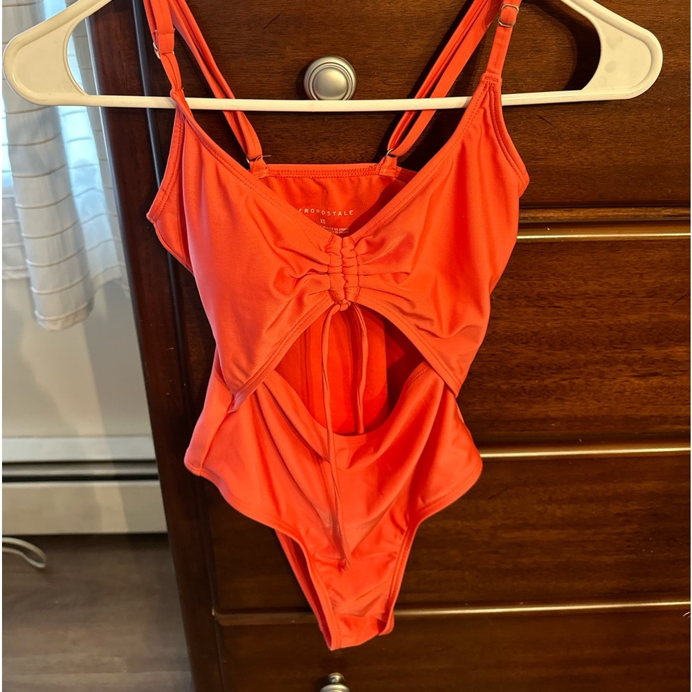 Aeropostale one piece bathing suit for women, coral color, size small